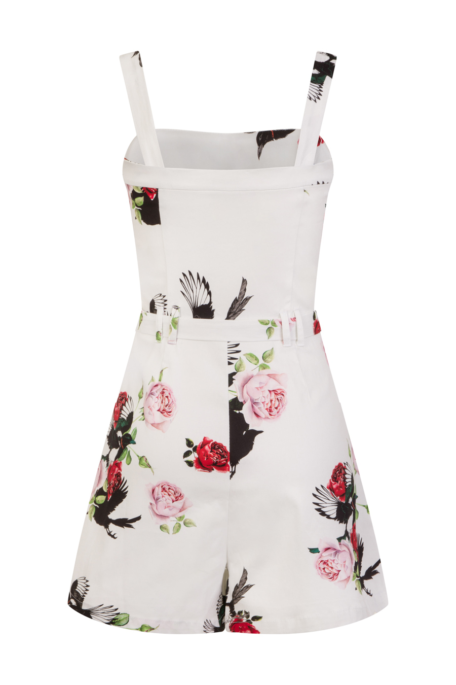 White Rose Print Playsuit